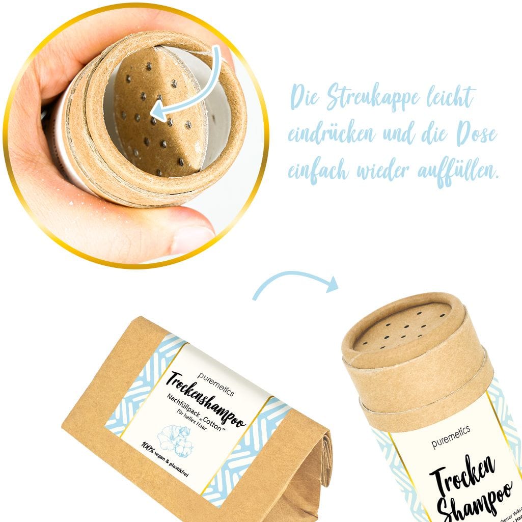 puremetics trockenshampoo nachhaltig naturkosmetik refill