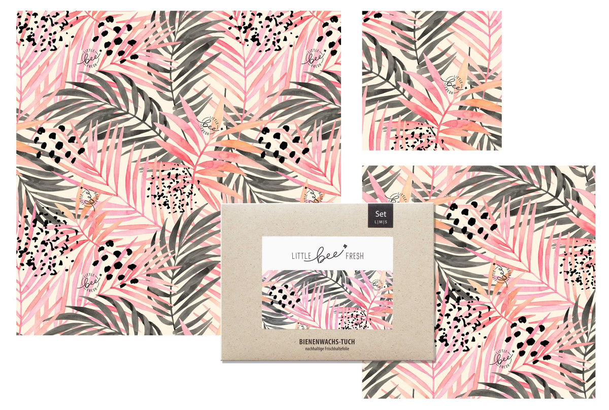 bienenwachstuch-plastikfrei-jungle-pink-set