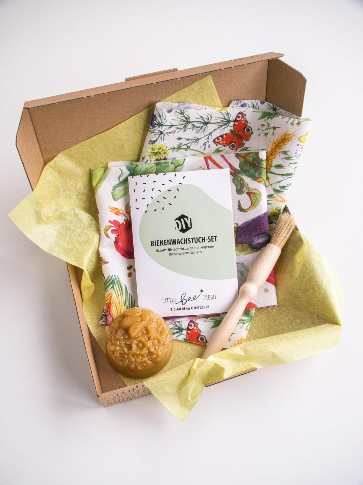nachhaltige geschenke diy set little bee fresh bienenwachstücher