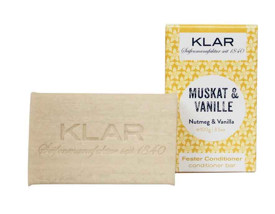 klar-seife-fester-conditioner-vanille-muskat-vegan-plastikfrei-palmoelfrei