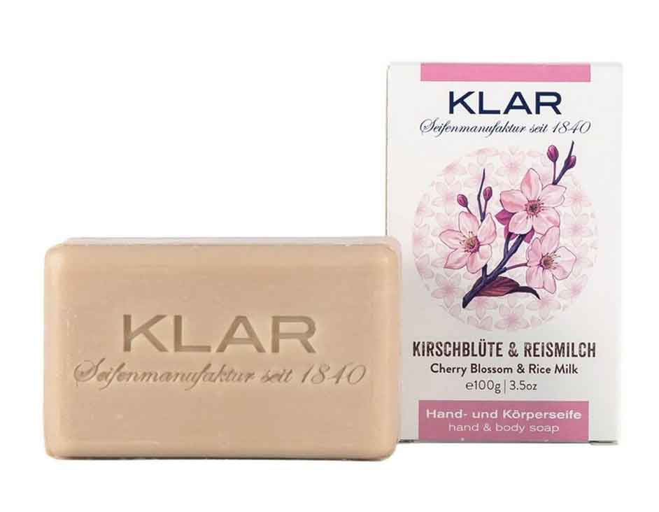 klar-seife-kirschbluete-reismilch-vegan-plastikfrei-palmoelfrei