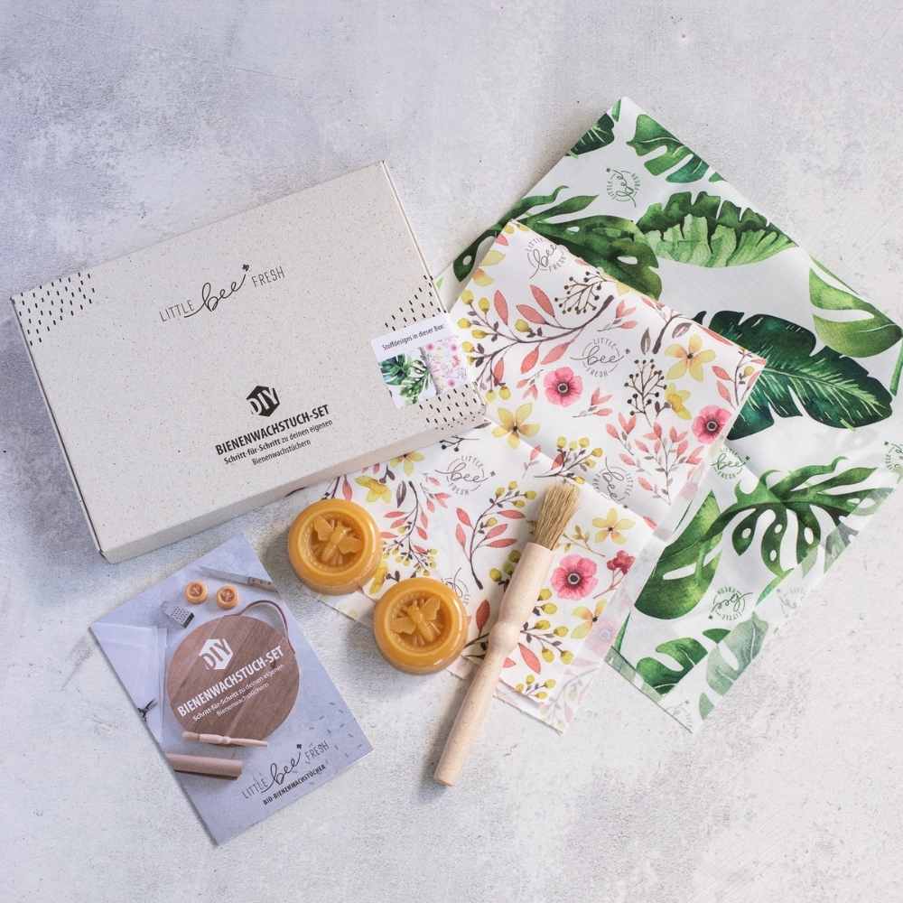 nachhaltige geschenke diy set little bee fresh bienenwachstücher