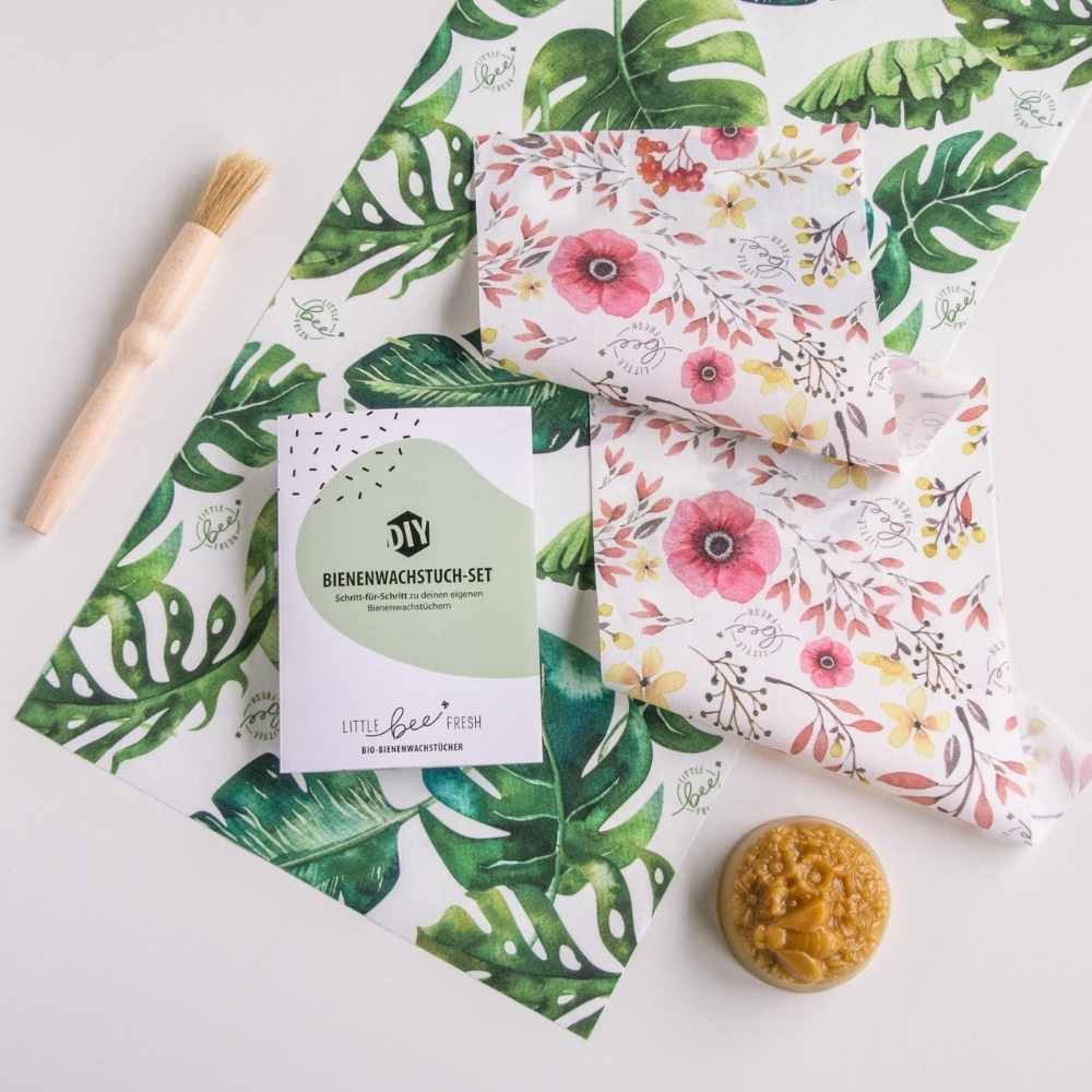 nachhaltige geschenke diy set little bee fresh bienenwachstücher