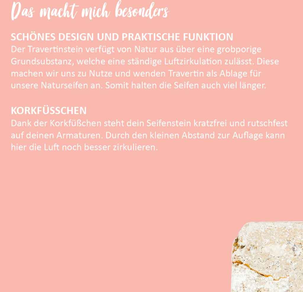seifenschale travertin puremetics