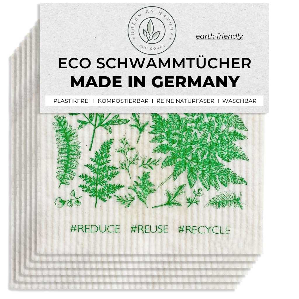 schwammtuch lappen waschbar nachhaltig bedruckt farn