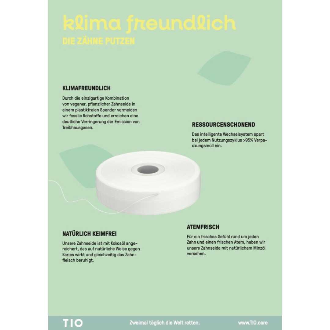 TIOFLOSS vegane Zahnseide plastikfrei REFILL